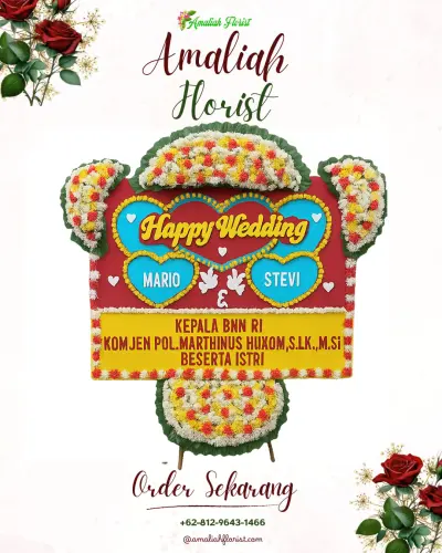 Karangan Papan Bunga Pernikahan di Oebobo